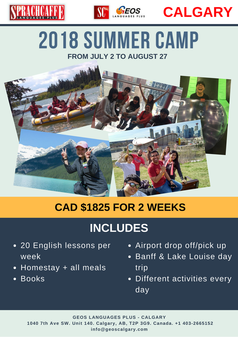 2018 English Summer Camps in Calgary