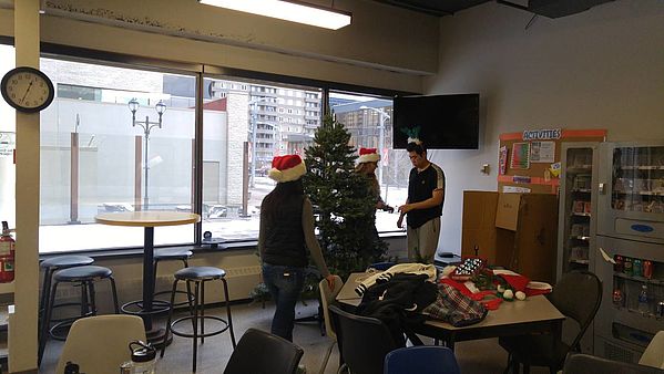 Decorations for Christmas in Calgary school