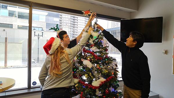 Decorations for Christmas in Calgary school