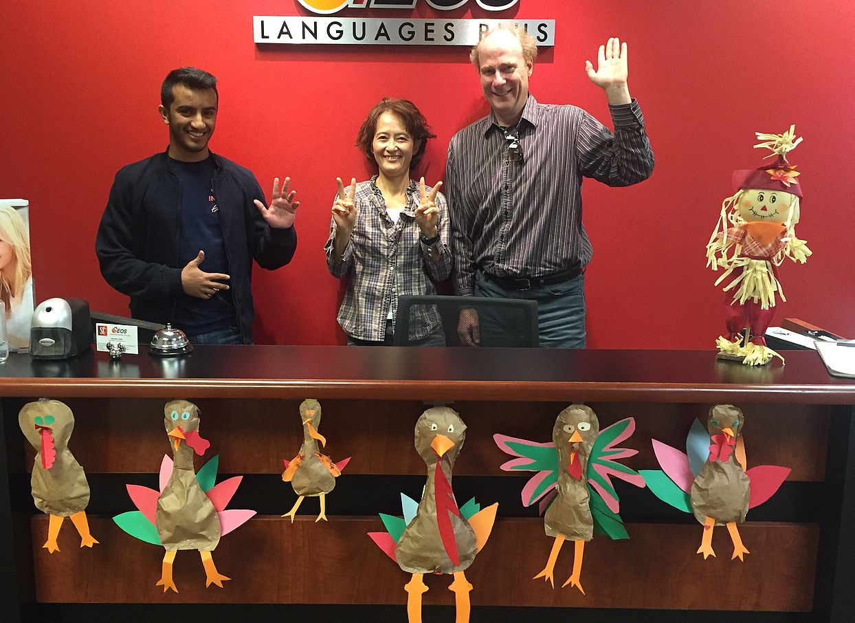 Thanks Giving in Costa Mesa English school